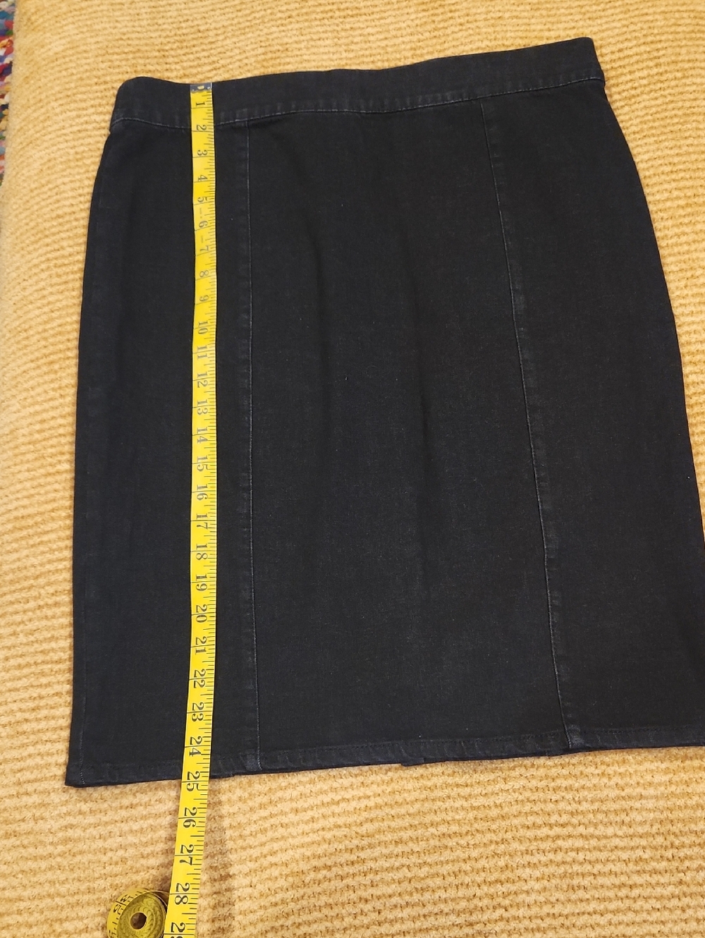 Chaps Black Denim Skirt Size Large
